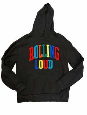 Rolling Loud Multi Chenille Black Hooded Sweatshirt